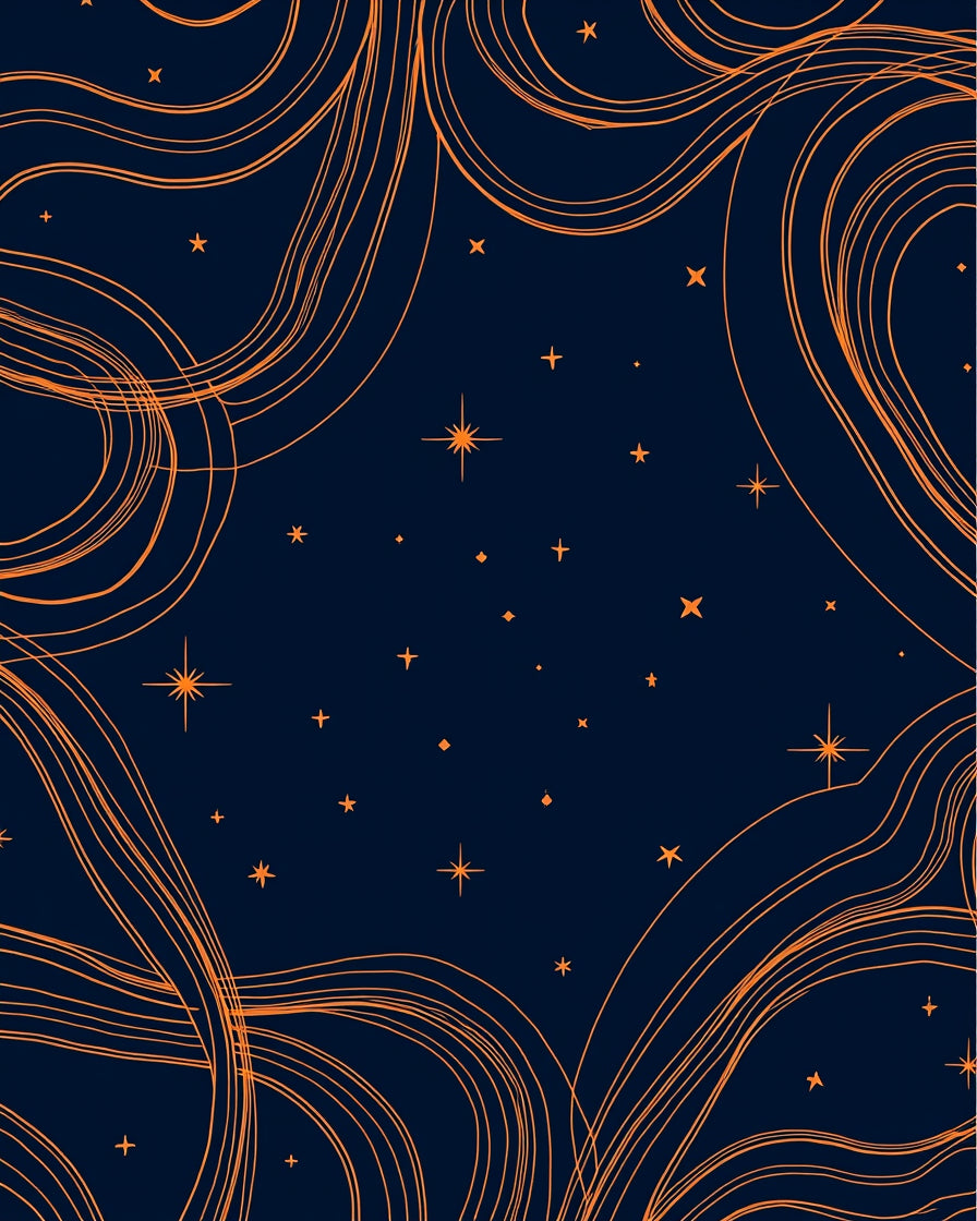 Cosmic Swirls and Starry Night Pattern Rug