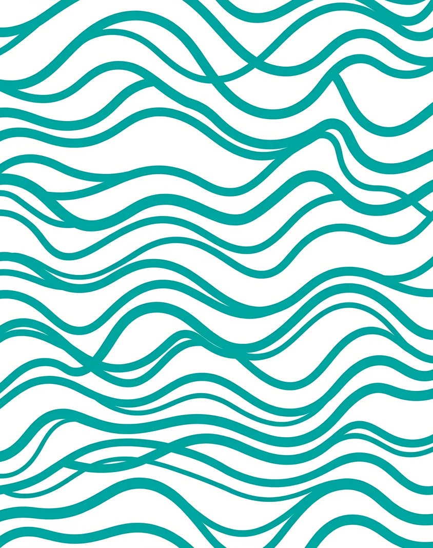 Teal Wavy Stripe Pattern Rug