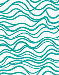 Teal Wavy Stripe Pattern Rug