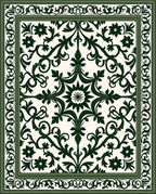 Ornate Floral Scroll Medallion Frame Rug
