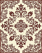 Rich Foliate Scrollwork Damask Rug