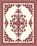 Classic Red Vine Scrollwork Decor Rug