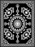 Classic Black White Ornamental Pattern Rug