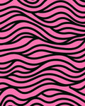 Pink Black Abstract Waves Pattern Rug