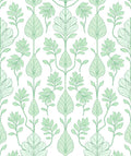 Organic Leafy Patterned Green Rug