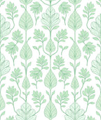 Organic Leafy Patterned Green Rug