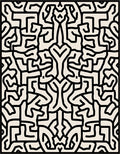 Bold Abstract Maze Pattern Rug