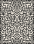 Bold Abstract Maze Pattern Rug