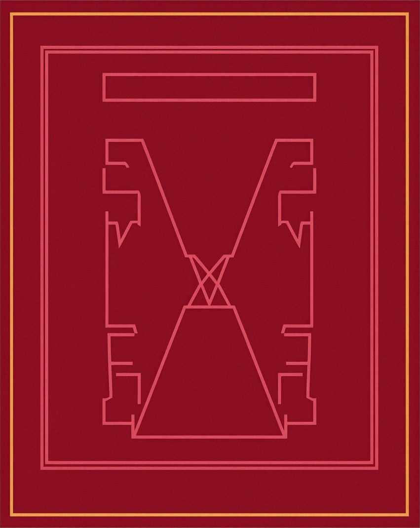 Geometric Diamond Abstract Red Design Rug