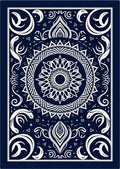 Intricate Blue White Mandala Pattern Design Rug