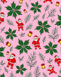 Whimsical Santa Claus Poinsettia Bells Rug