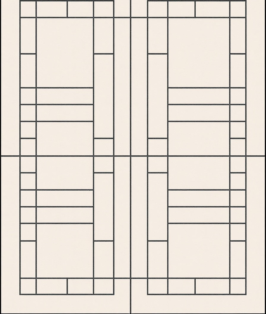 Geometric Block And Line Design Rug