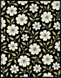 Floral Pattern With Green Vines Rug