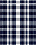 Classic Navy Blue Plaid Pattern Rug