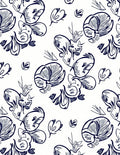 Whimsical Floral Line Art Print Rug