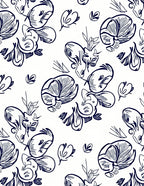 Whimsical Floral Line Art Print Rug