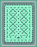 Mint Green Geometric Art Deco Rug
