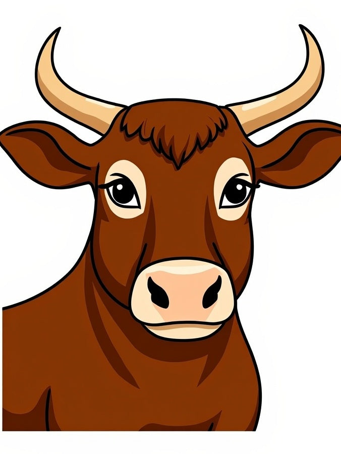 Brown Cow Portrait Rug