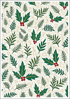 Evergreen Holly Berry Leaf Garland Rug
