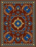 Rich Floral Medallion And Border Design Rug