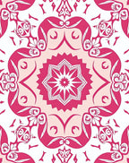 Vibrant Pink Floral Mandala Design Rug