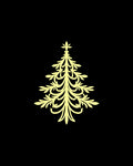 Elegant Yellow Christmas Tree Silhouette Rug