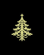 Elegant Yellow Christmas Tree Silhouette Rug