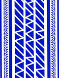 Bold Blue Geometric Tribal Pattern Rug