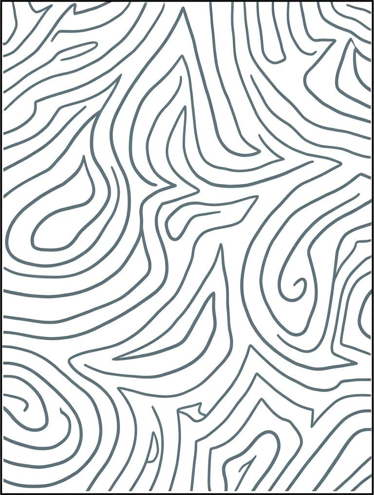 Abstract Wavy Contour Design Rug