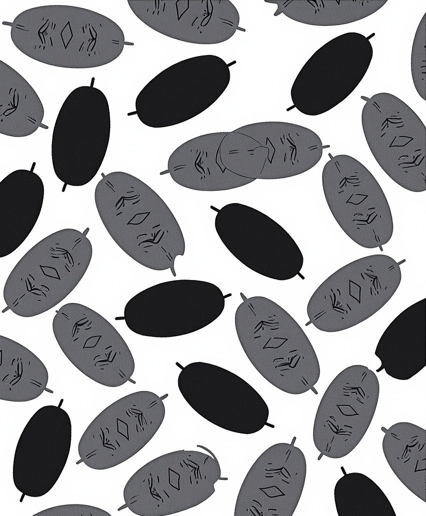 Monochromatic Oval Face Pattern Design Rug
