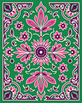 Vibrant Floral Vine Art Rug