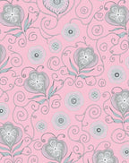 Whimsical Floral Swirl Pattern Rug