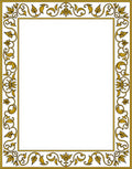 Golden Floral Scroll Border Design Rug