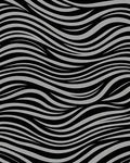Black Gray Wavy Stripe Pattern Rug