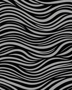 Black Gray Wavy Stripe Pattern Rug