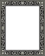 Ornate Abstract Floral Border Design Rug