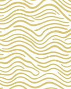 Gold Wavy Stripe Pattern Rug