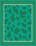 Emerald Green Botanical Print Rug