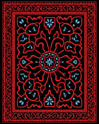 Red Floral Intricate Medallion Rug