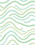Calm Serene Wavy Greenlines Rug