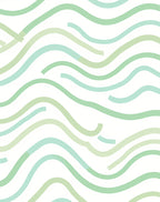 Calm Serene Wavy Greenlines Rug