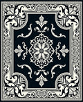 Classic Floral Scroll Border Design Rug