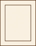 Cream Brown Striped Border Rug