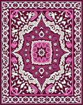 Plum Pink Floral Mandala Rug