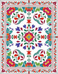 Vibrant Floral Botanical Folk Pattern Rug