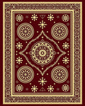 Crimson Gold Medallion Starburst Border Rug