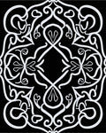 Ornate White Scrollwork Patterned Design Rug