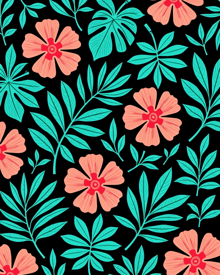 Exotic Floral Leaf Pattern Design Rug