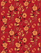 Red Floral Vine Pattern Design Rug