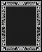 Abstract Black White Interlocking Border Rug